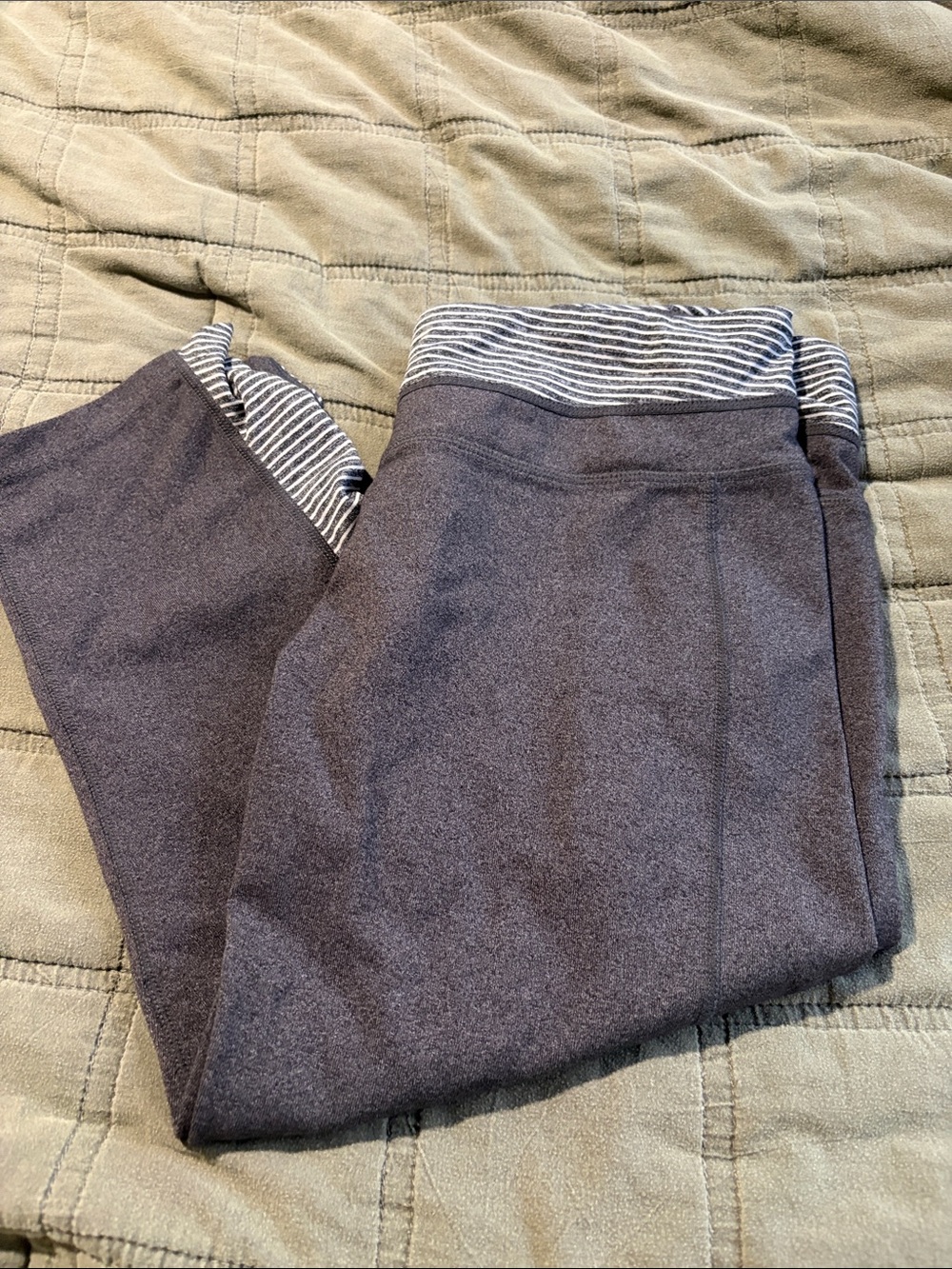 Striped-Waist Gray Jogger Sweatpants for Women